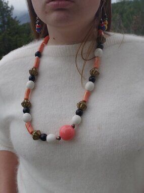 Lucite Chunky Bead Twist Brass Beads  Featuring A Bold Bohemian Style